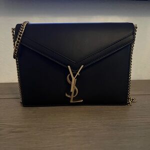Yves Saint Laurent YSL black gold shoulder bag purse NEW